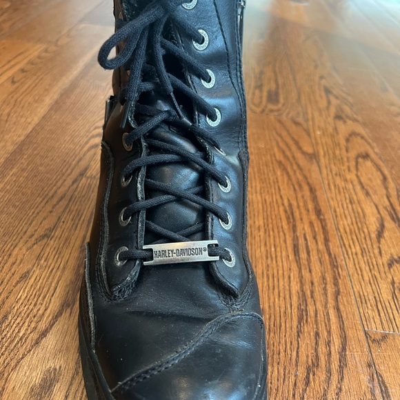Harley-Davidson Black Leather Lace-Up Boots with side zipper main image 5